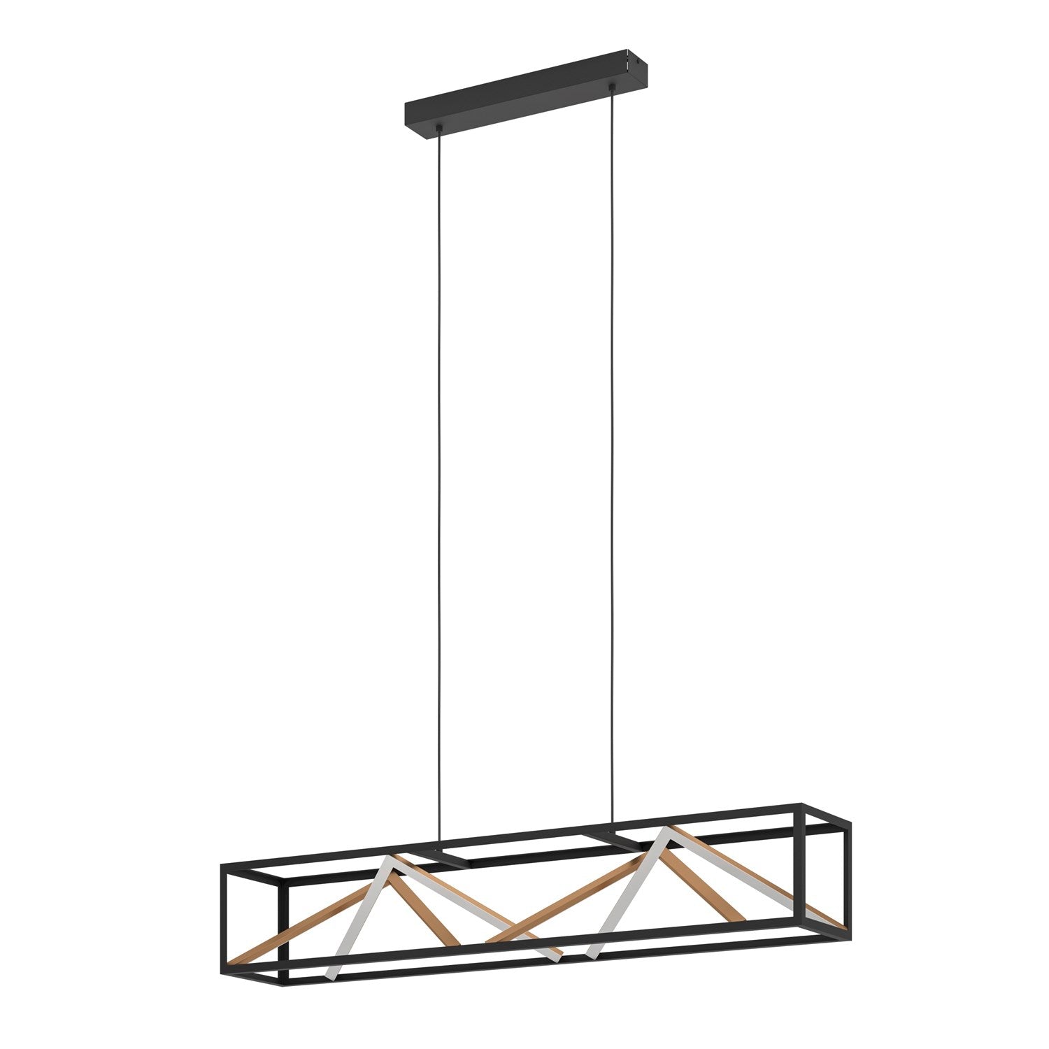 1 Light Led Linear Pendant W/ Black & Gold Finish W/ White Acrylic Diffuser by Eglo