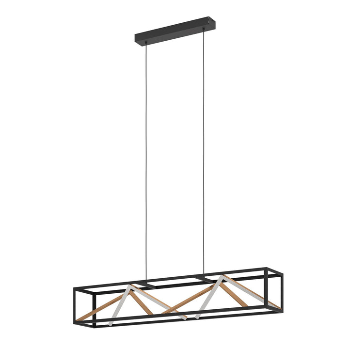 1 Light Led Linear Pendant W/ Black & Gold Finish W/ White Acrylic Diffuser by Eglo