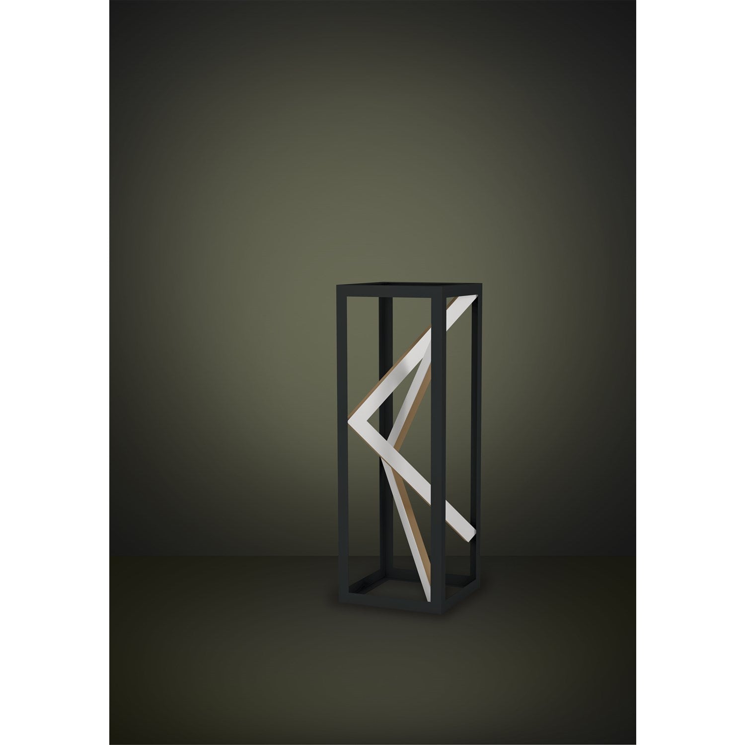 1 Light Led Table Lamp W/ Black & Gold Finish W/ White Acrylic Diffuser