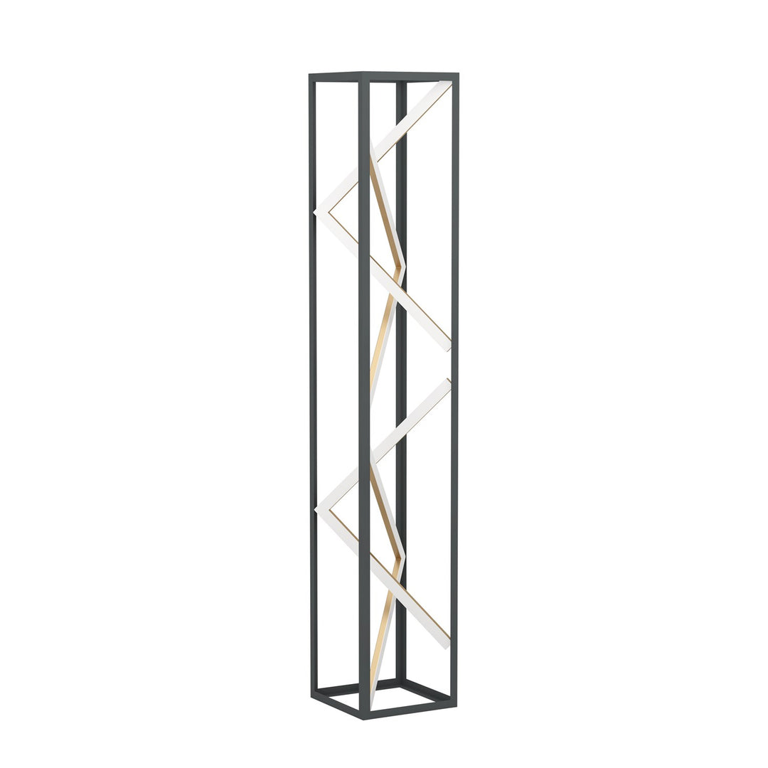 1 Light Led Floor Lamp W/ Black & Gold Finish W/ White Acrylic Diffuser by Eglo