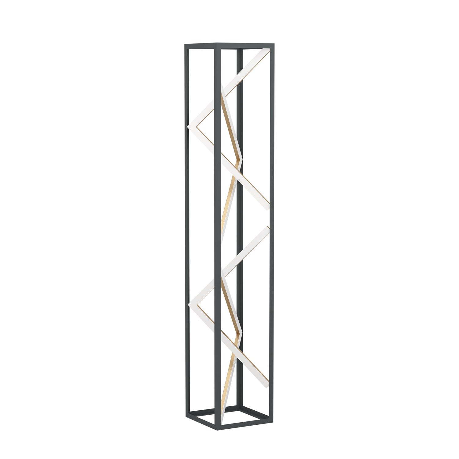 1 Light Led Floor Lamp W/ Black & Gold Finish W/ White Acrylic Diffuser by Eglo