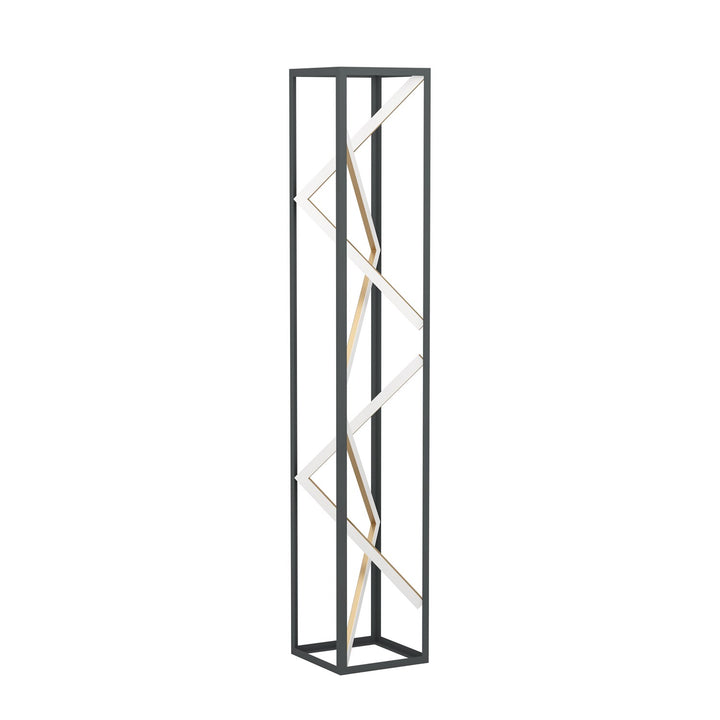 1 Light Led Floor Lamp W/ Black & Gold Finish W/ White Acrylic Diffuser by Eglo