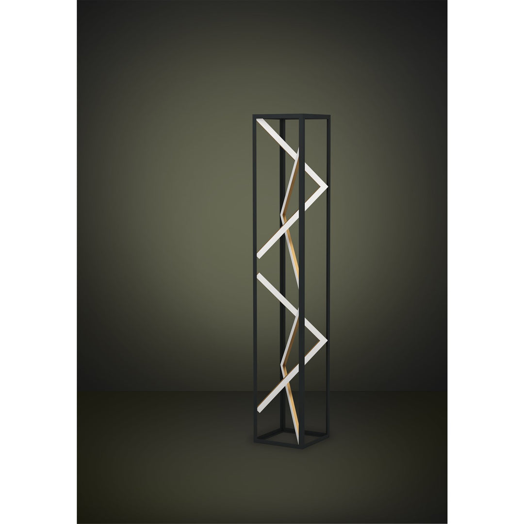 1 Light Led Floor Lamp W/ Black & Gold Finish W/ White Acrylic Diffuser