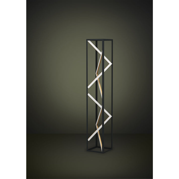 1 Light Led Floor Lamp W/ Black & Gold Finish W/ White Acrylic Diffuser