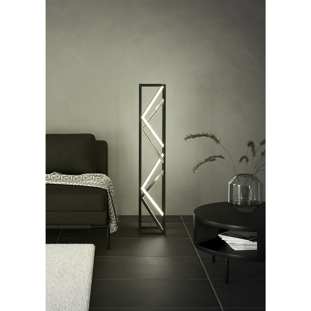 1 Light Led Floor Lamp W/ Black & Gold Finish W/ White Acrylic Diffuser