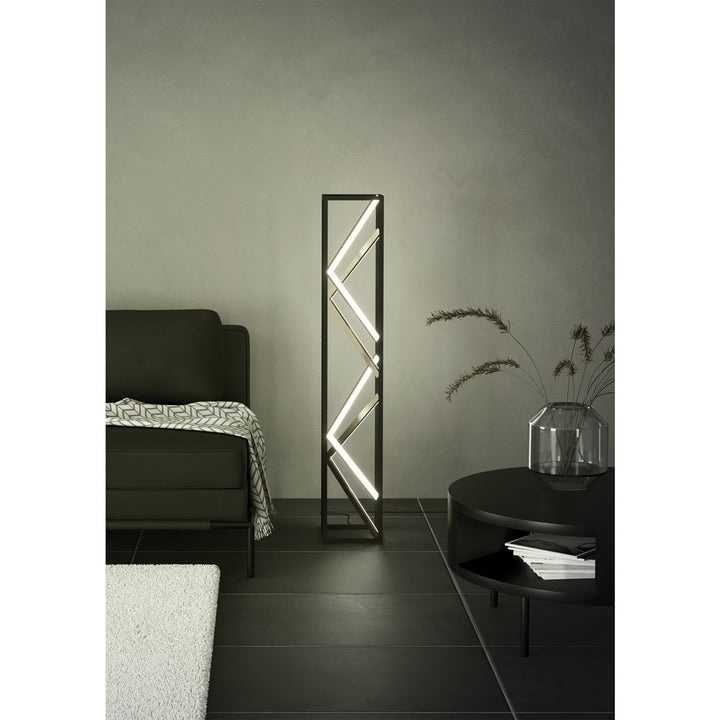 1 Light Led Floor Lamp W/ Black & Gold Finish W/ White Acrylic Diffuser