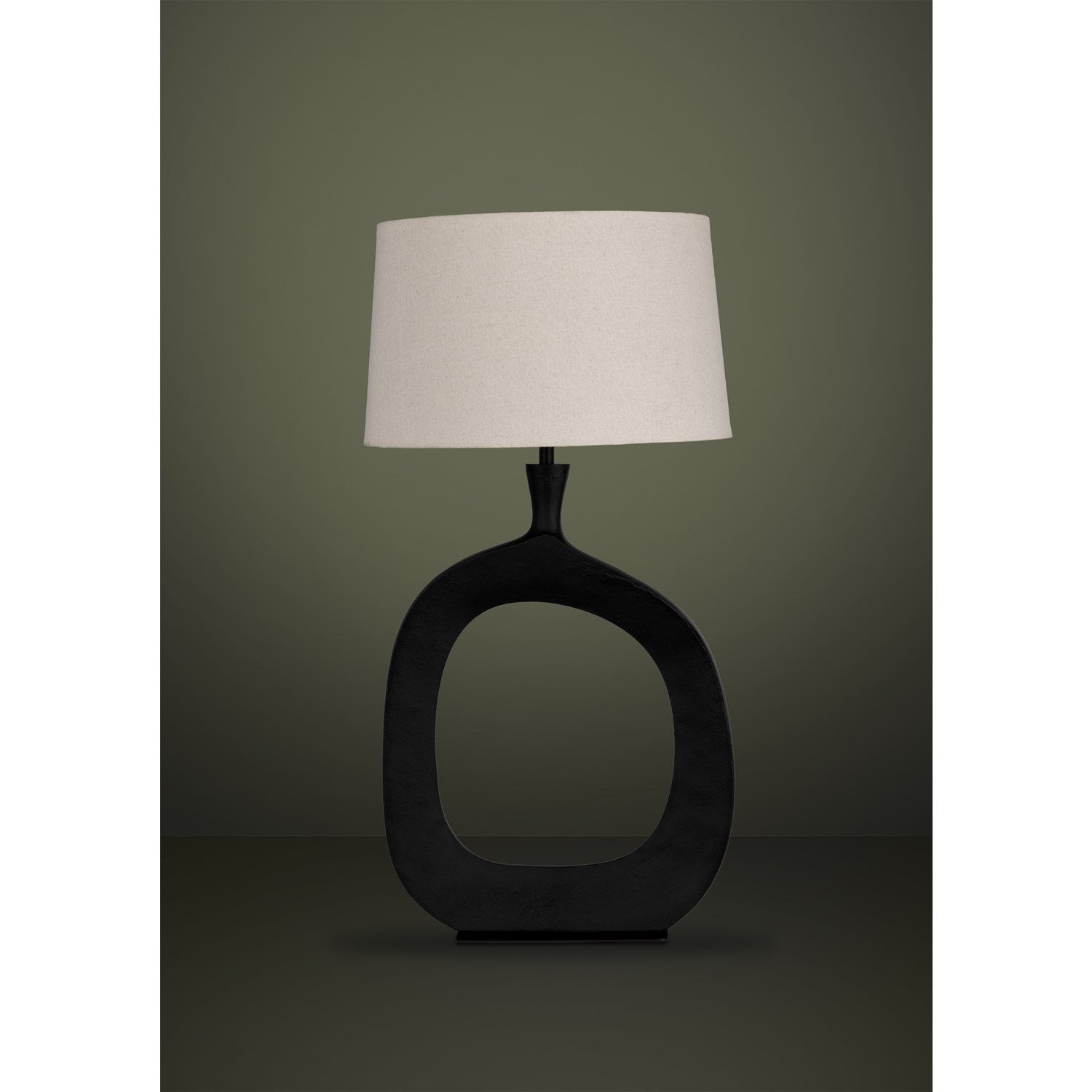 1 Light Table Lamp W/ Structured Black Finish & Natural Exterior