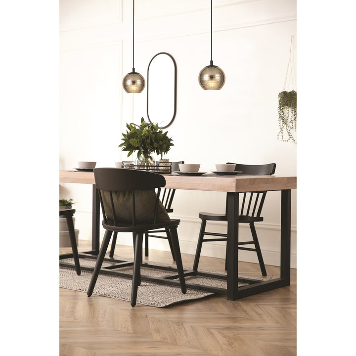 1 Light Mini Pendant W/ A Black Finish & Gold Smoked Glass Shade