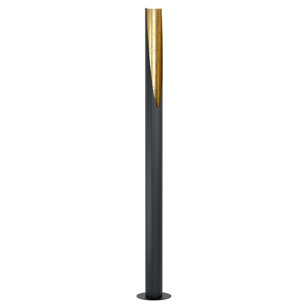 1 Light Floor Lamp W/ Black Exterior Body And Gold Leaf Colored Interior Finish by Eglo