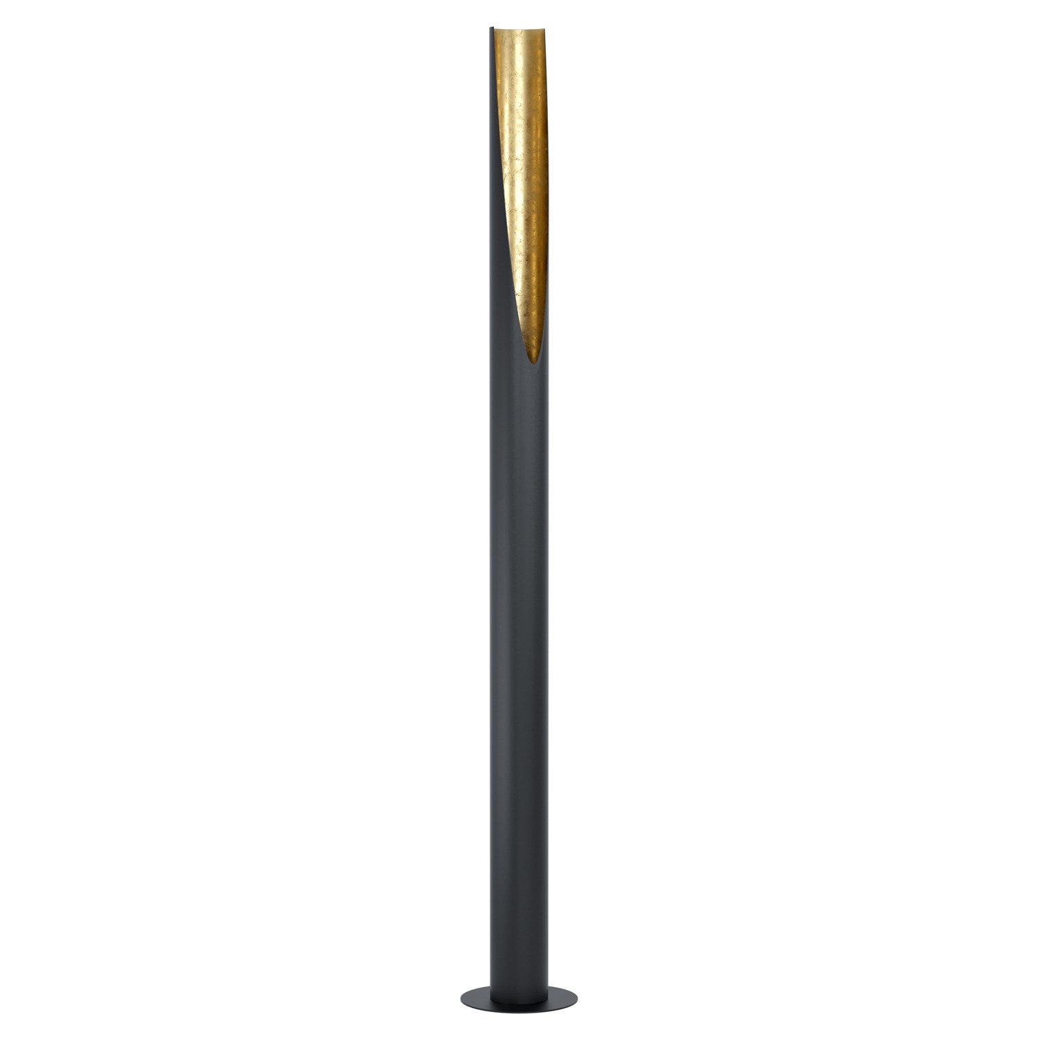 1 Light Floor Lamp W/ Black Exterior Body And Gold Leaf Colored Interior Finish by Eglo