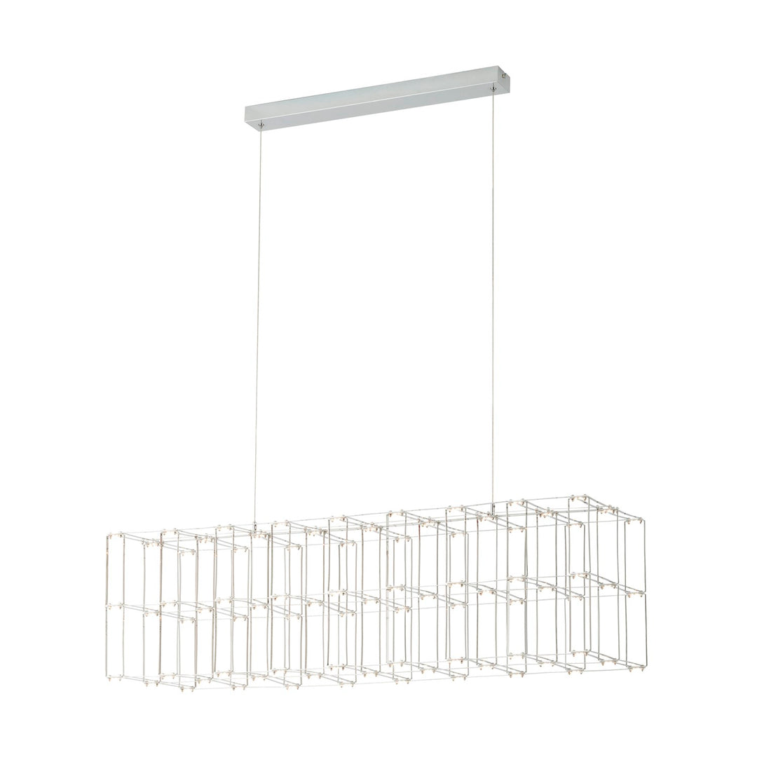 Integrated Led Linear Geomteric Cage Pendant W/ Chrome Finish by Eglo