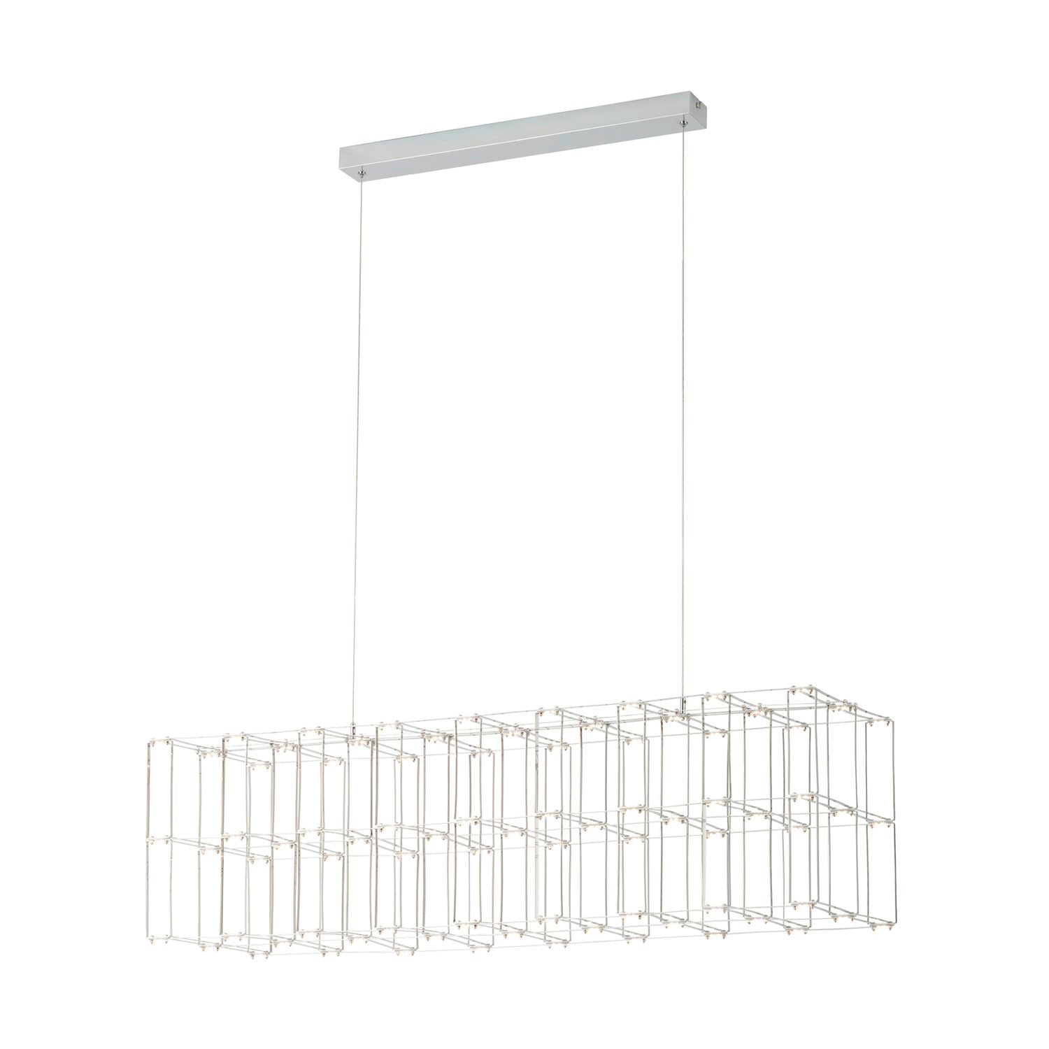 Integrated Led Linear Geomteric Cage Pendant W/ Chrome Finish by Eglo