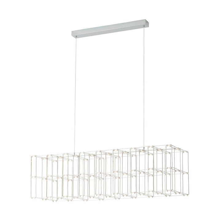 Integrated Led Linear Geomteric Cage Pendant W/ Chrome Finish by Eglo