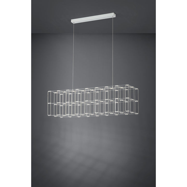 Integrated Led Linear Geomteric Cage Pendant W/ Chrome Finish