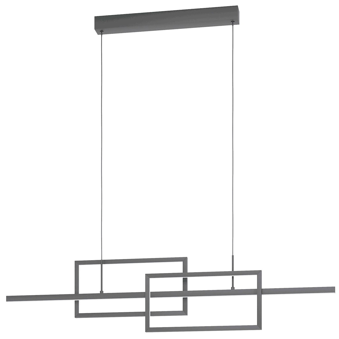 Integrated Led Linear Pendant W/ Black Finish & Geometric Design by Eglo