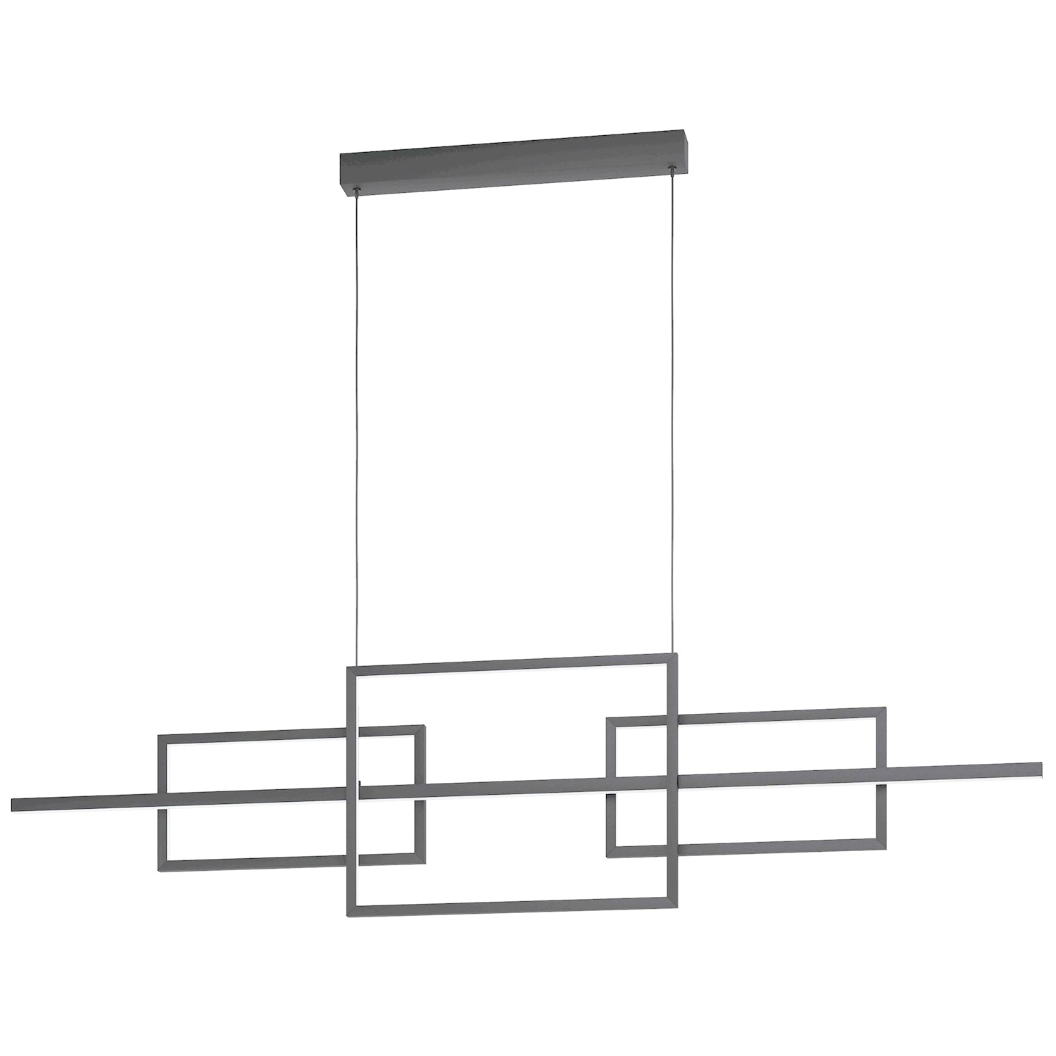 Integrated Led Linear Pendant W/ Black Finish & Geometric Design by Eglo