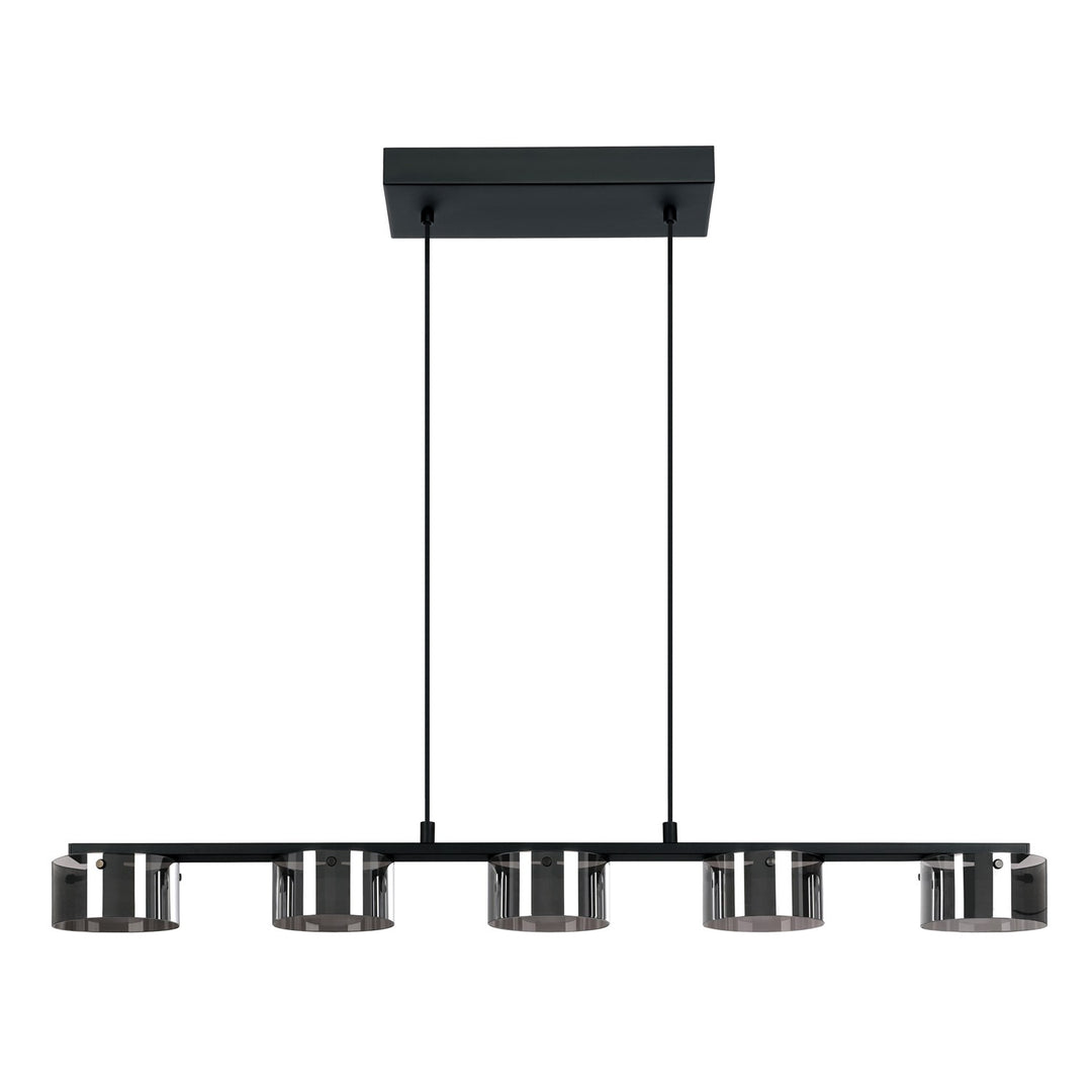5 Light Integrated Led Linear Pendant W/ Black Finish by Eglo