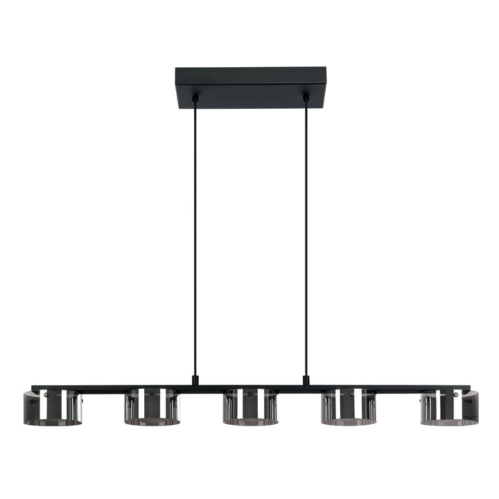 5 Light Integrated Led Linear Pendant W/ Black Finish by Eglo