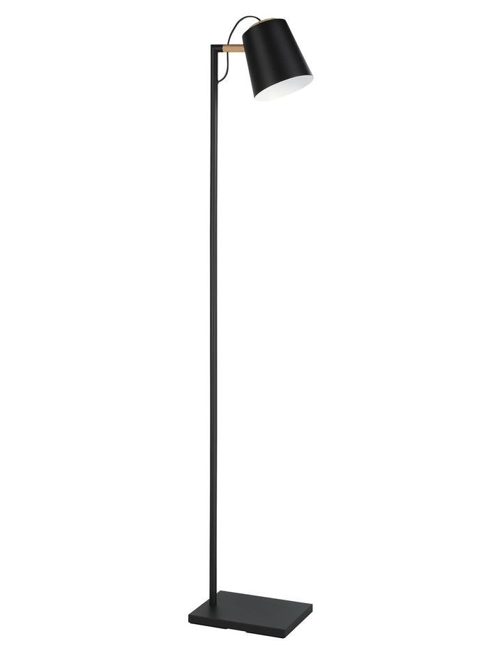 1 Light Floor Lamp W/ Structured Black Finish & Black by Eglo