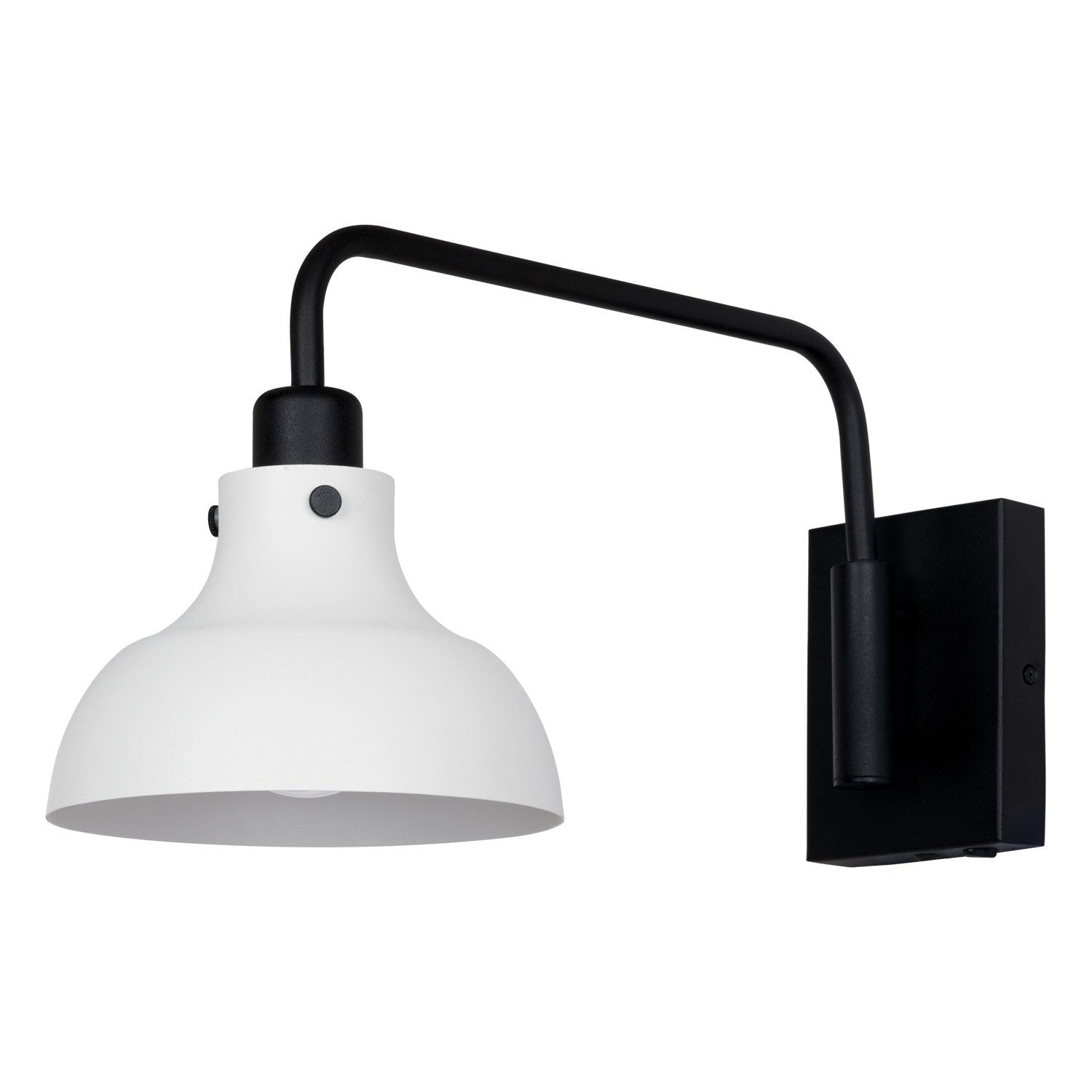 1 Light Wall Light W/ Black Finish & Light Grey Metal Shade by Eglo