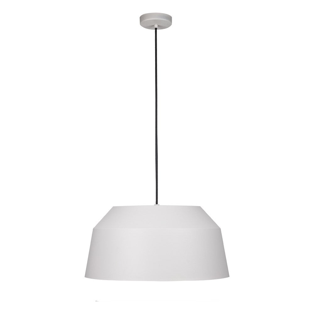 1 Light Pendant W/ Black Finish & Grey Metal Shade by Eglo