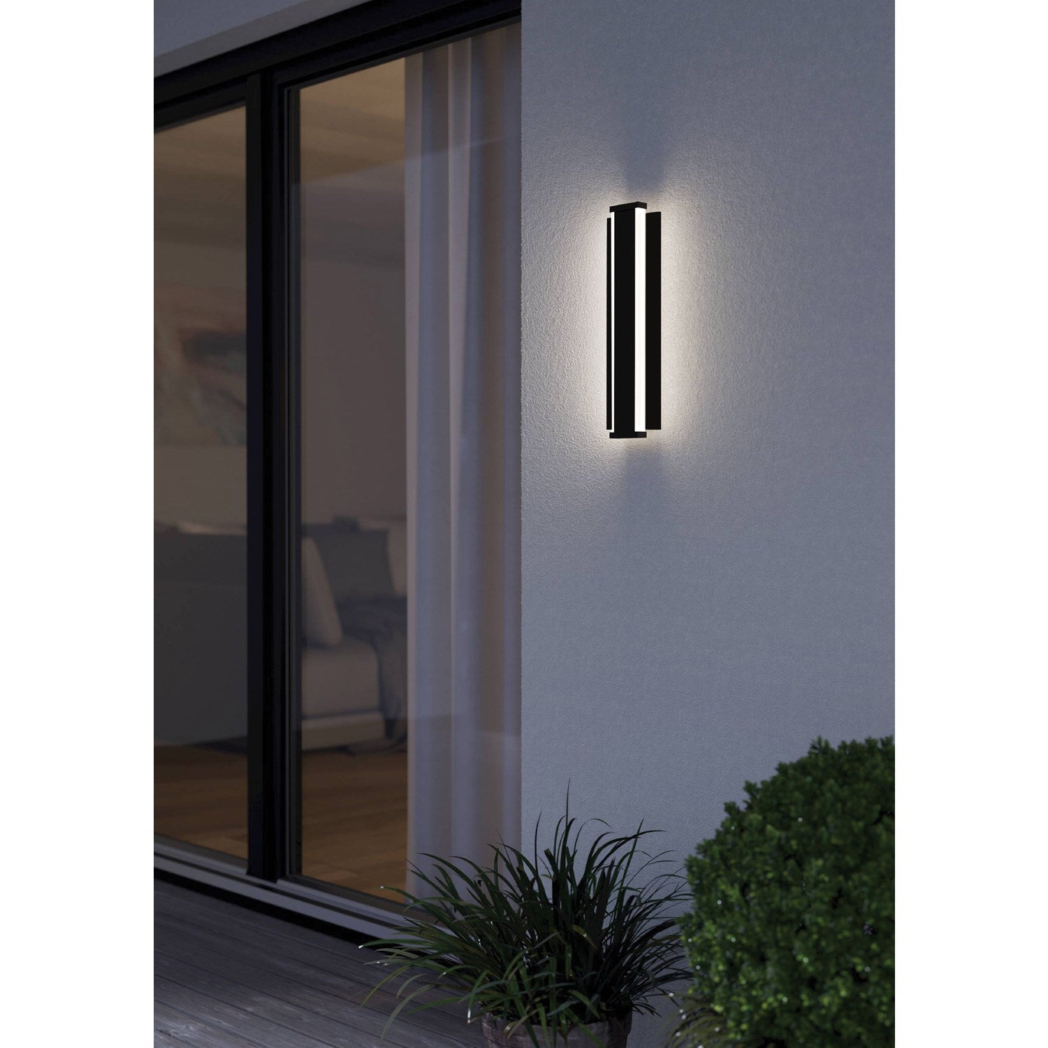 1 Light Led Outdoor Wall Light W/ Black Finish & White Plastic Diffuser