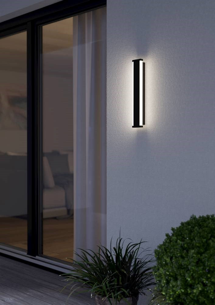 1 Light Led Outdoor Wall Light W/ Black Finish & White Plastic Diffuser