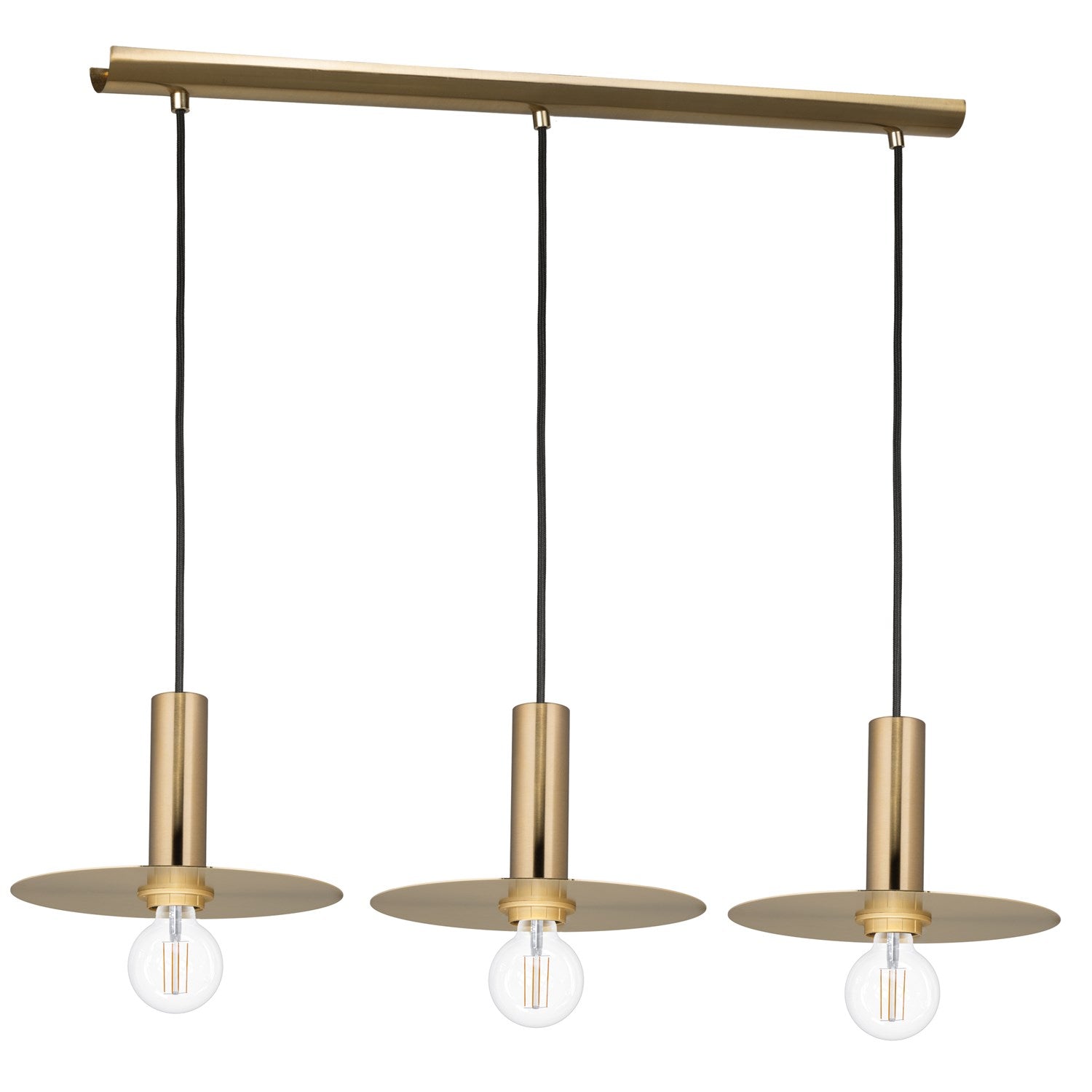 3 Light Open Bulb Pendant W/ Brushed Gold Finish by Eglo