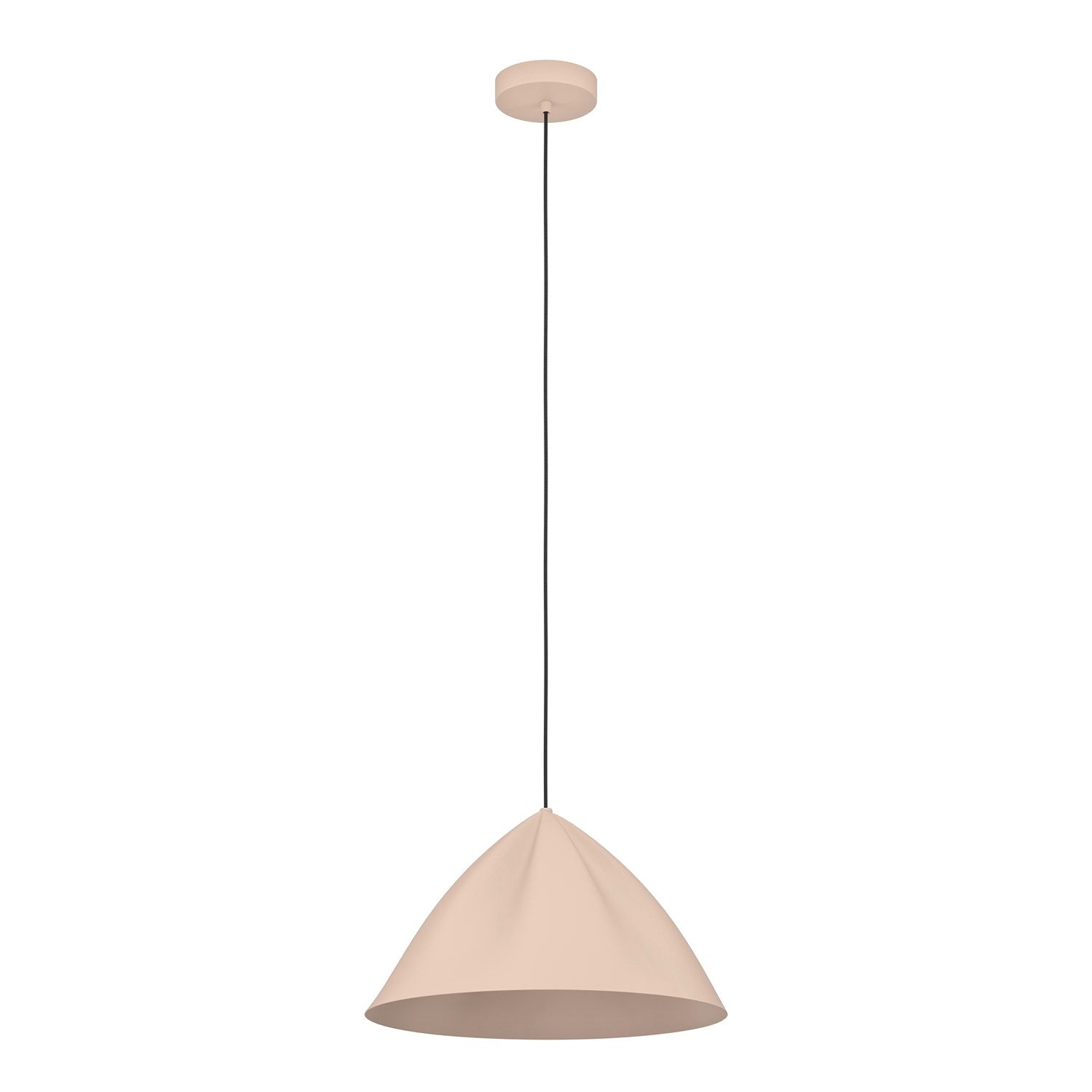 1 Light Pendant W/ Sandy Finish & Sandy Metal Shade by Eglo