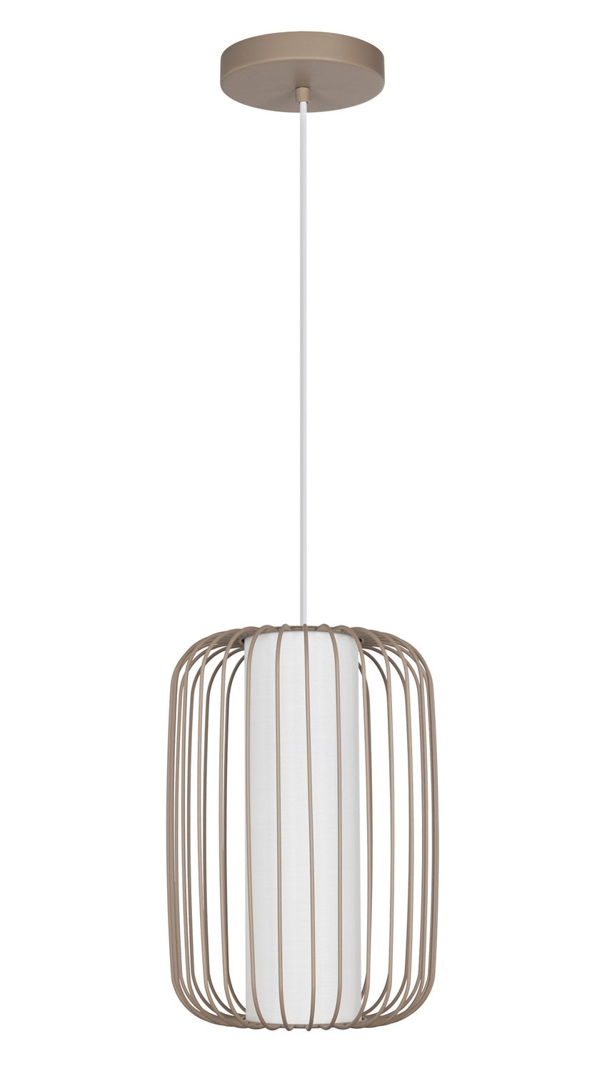 1 Light Pendant W/ Sandy Finish & White Shade by Eglo