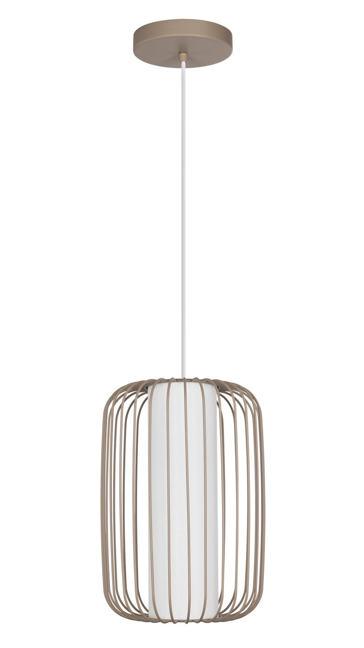 1 Light Pendant W/ Sandy Finish & White Shade by Eglo