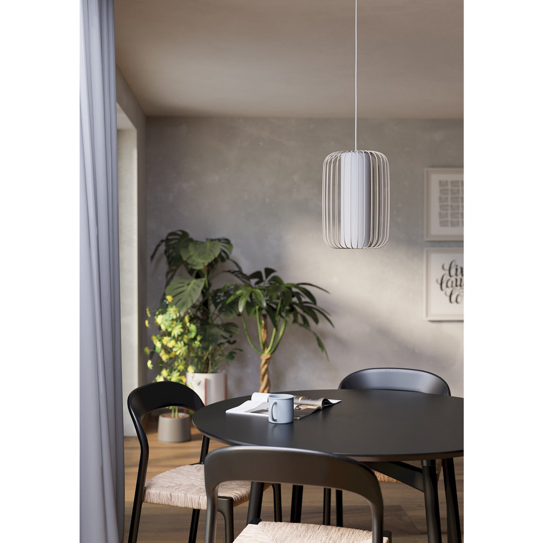1 Light Pendant W/ Sandy Finish & White Shade