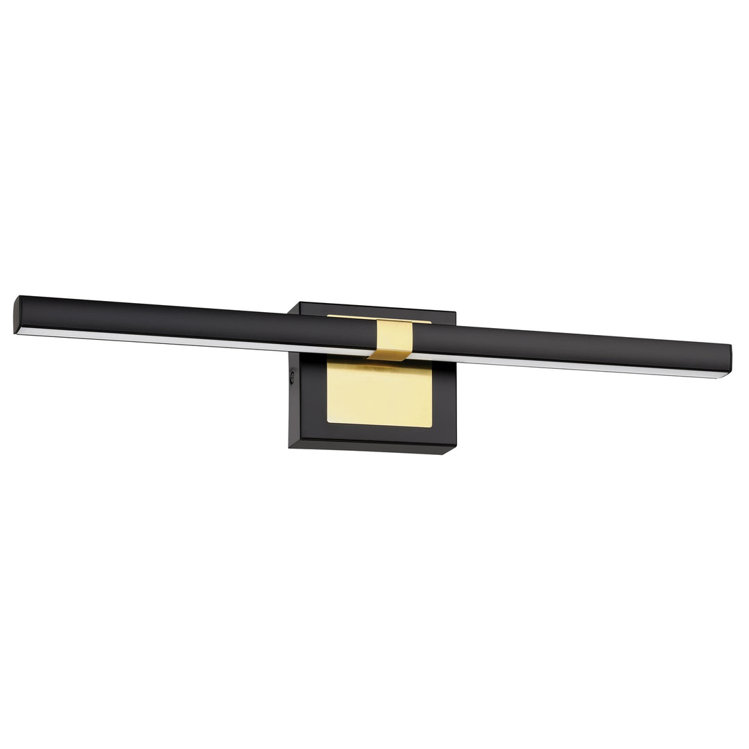 1 Light Integrated Led Bath/Vanity Light W/ Black & Brushed Brass Finish