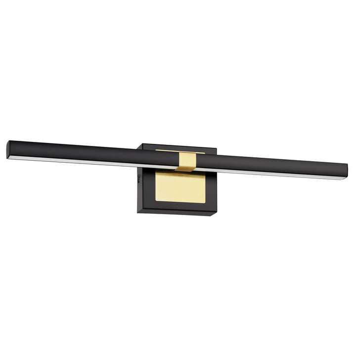1 Light Integrated Led Bath/Vanity Light W/ Black & Brushed Brass Finish