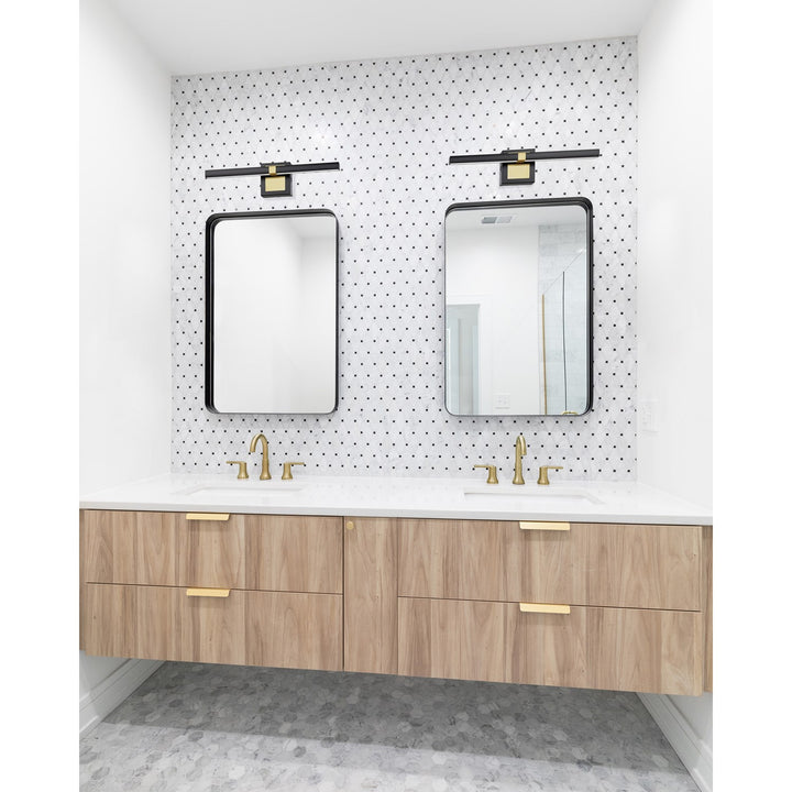 1 Light Integrated Led Bath/Vanity Light W/ Black & Brushed Brass Finish