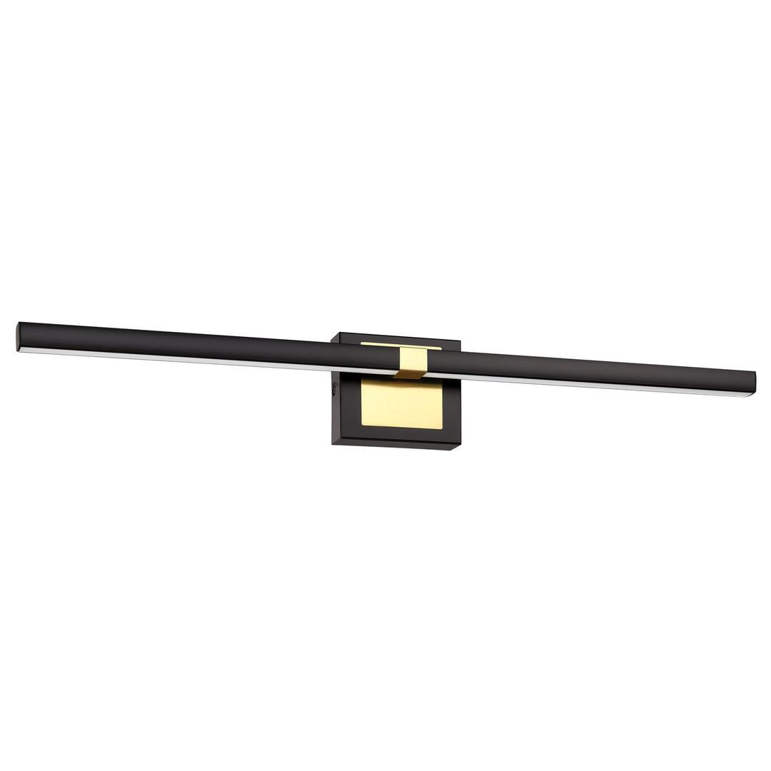 1 Light Integrated Led Bath/Vanity Light W/ Black & Brushed Brass Finish