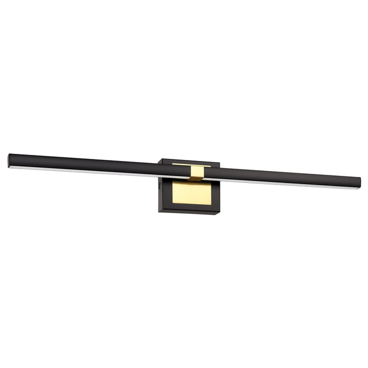 1 Light Integrated Led Bath/Vanity Light W/ Black & Brushed Brass Finish