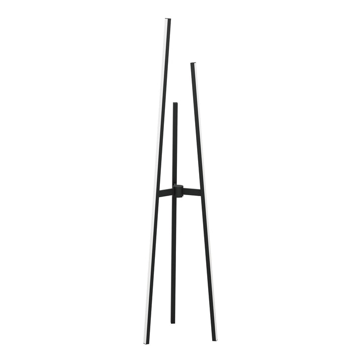 3 Light Integrated Led Floor Lamp With Black Finish & White Diffuser