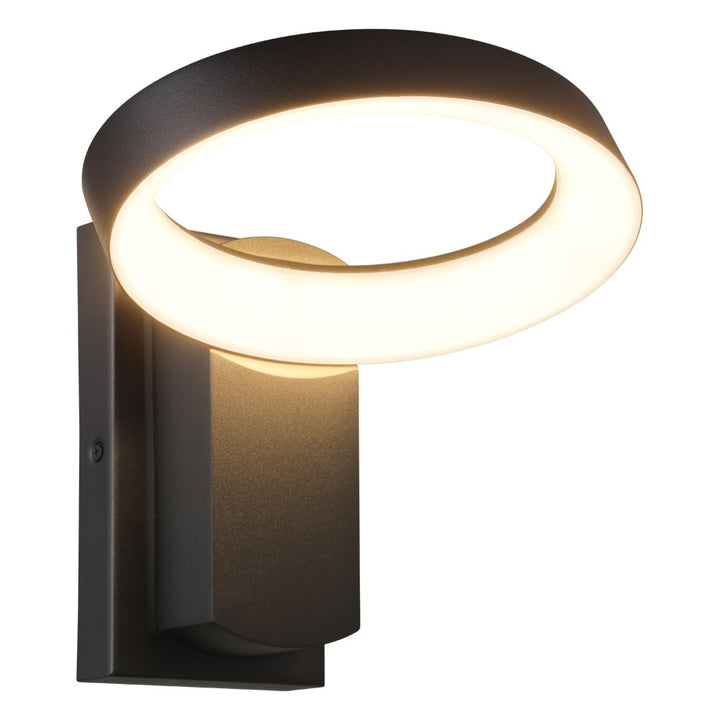 1 Light Led Outdoor Wall Light W/ Black Finish & White Acrylic Diffuser