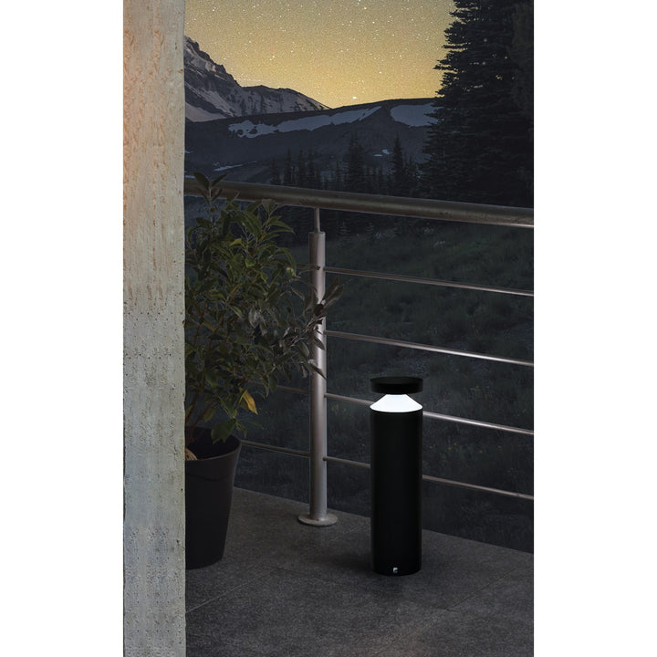 1 Light Led Outdoor Post Light W/ Black Finish & White Acrylic Diffuser