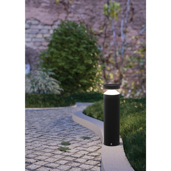 1 Light Led Outdoor Post Light W/ Black Finish & White Acrylic Diffuser