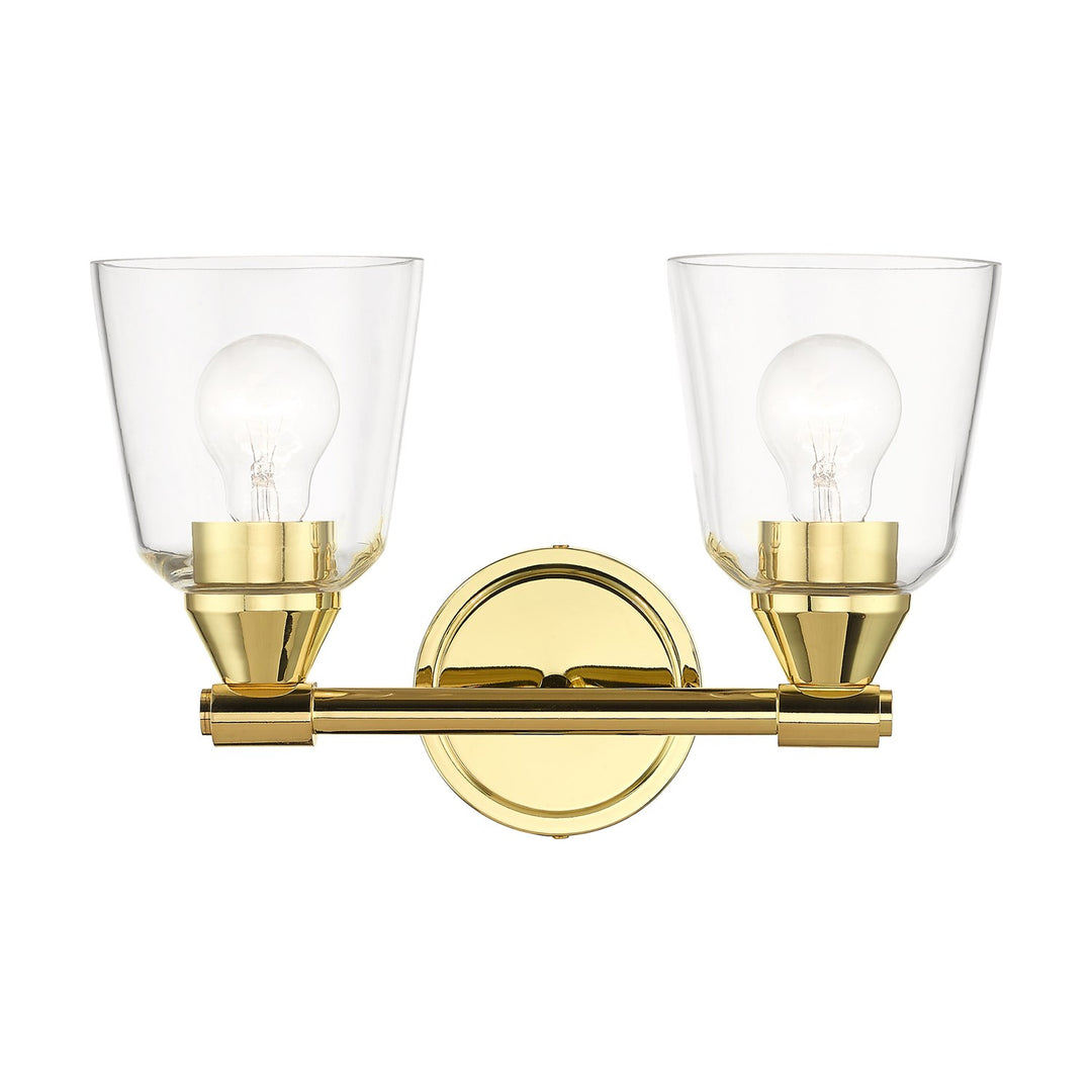 2 Light Polished Brass Vanity Sconce by Livex Lighting