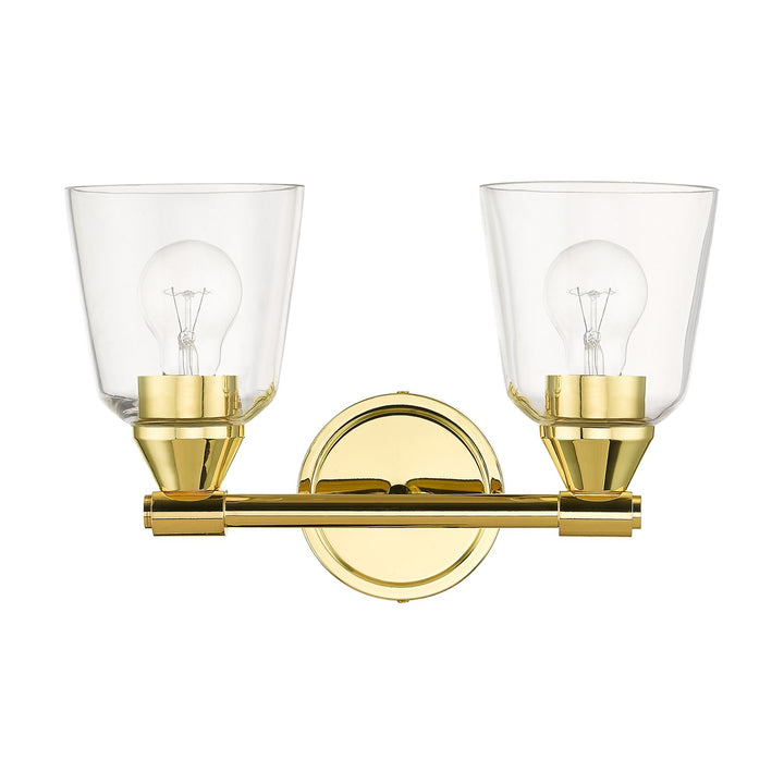 2 Light Polished Brass Vanity Sconce