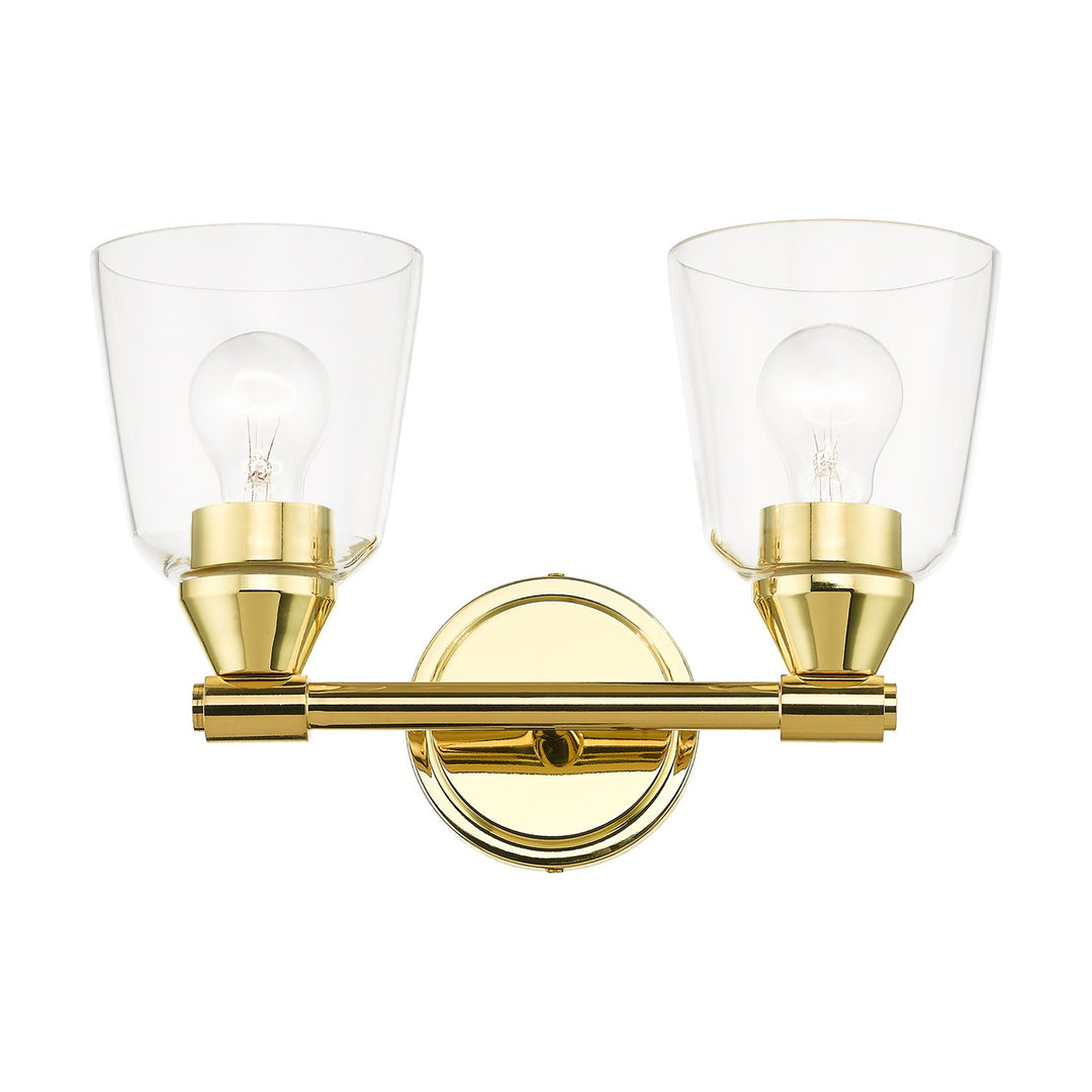 2 Light Polished Brass Vanity Sconce