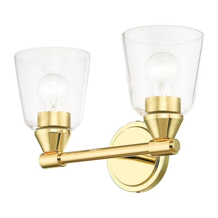 2 Light Polished Brass Vanity Sconce