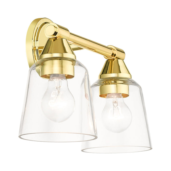 2 Light Polished Brass Vanity Sconce