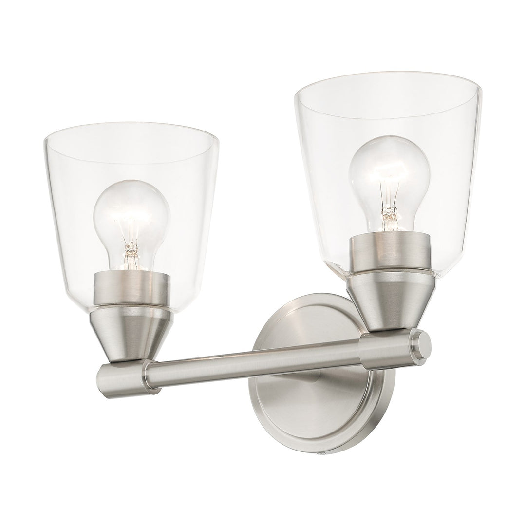 2 Light Brushed Nickel Vanity Sconce