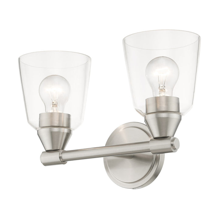 2 Light Brushed Nickel Vanity Sconce