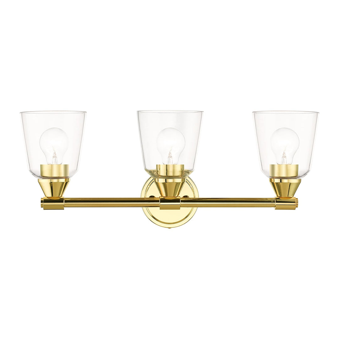 3 Light Polished Brass Vanity Sconce by Livex Lighting