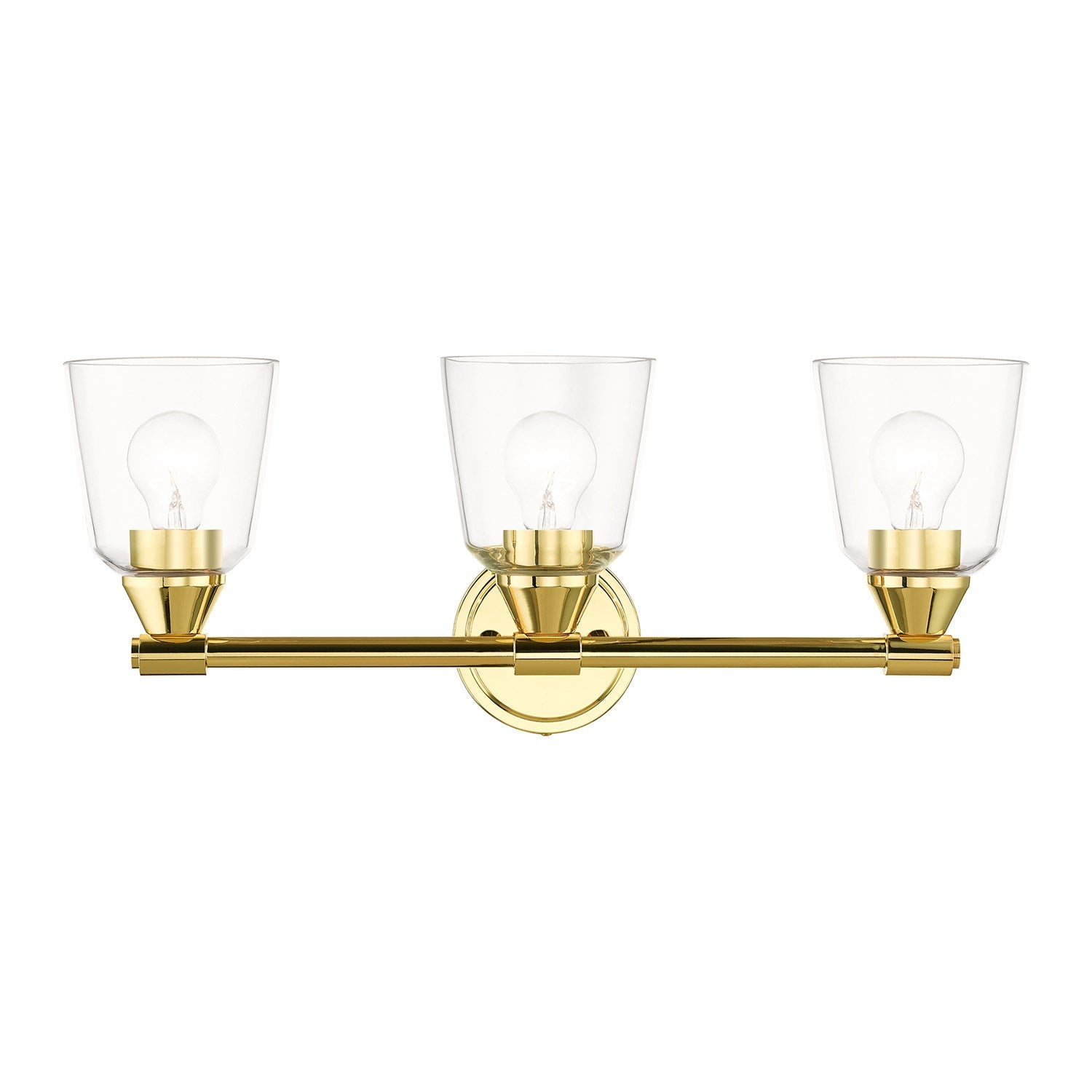 3 Light Polished Brass Vanity Sconce by Livex Lighting